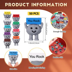 Gejoy You Rock stone figurine, colorful desk decor and motivational tool.