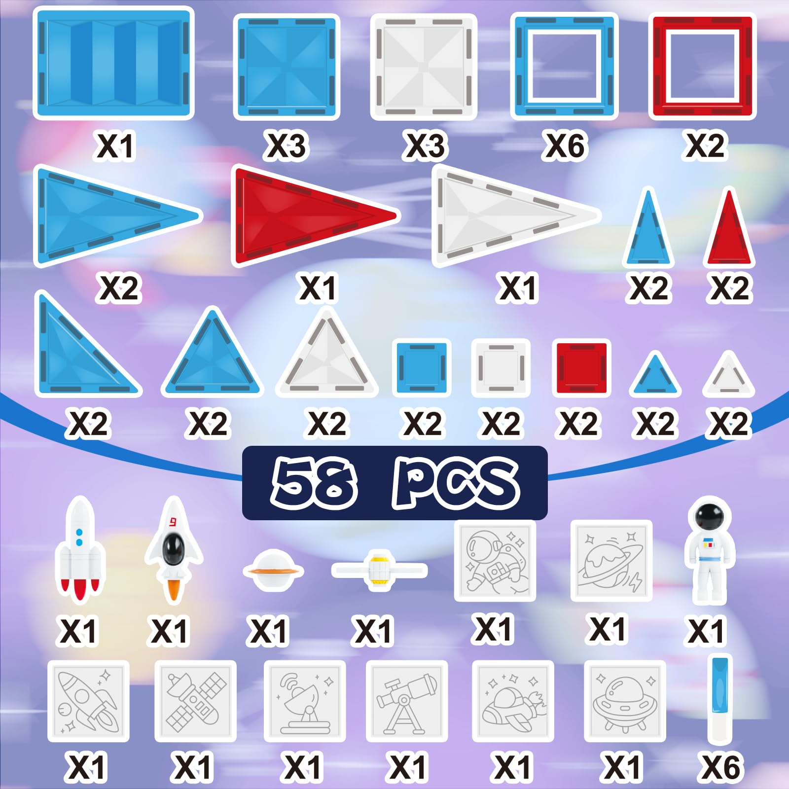 GEKETY included storage bag keeps tiles organized after play.