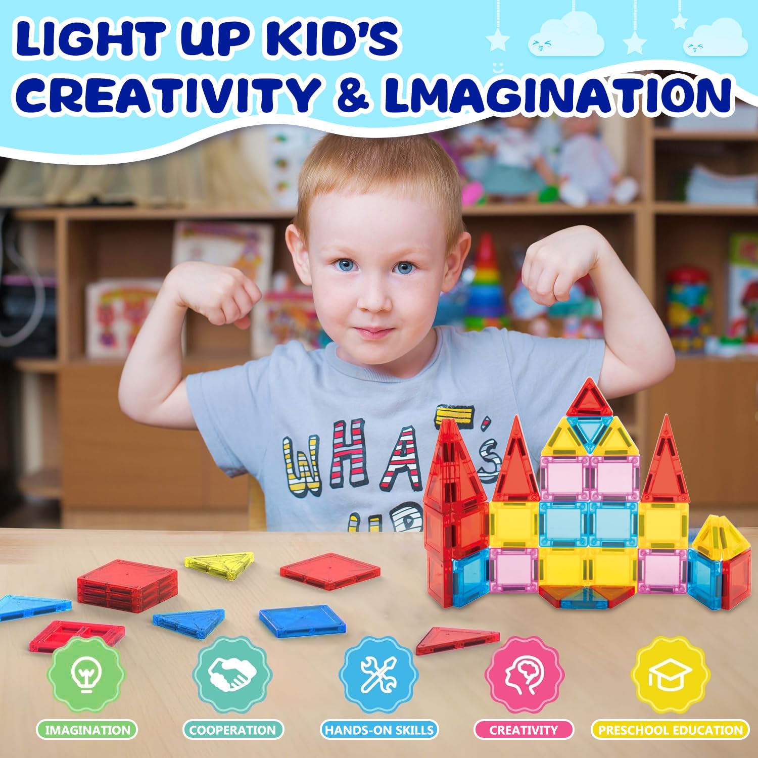 GEKETY safe ABS tiles with rounded edges give worry-free building fun.