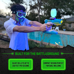 Gel Blaster Piranha powered by AA batteries for continuous action
