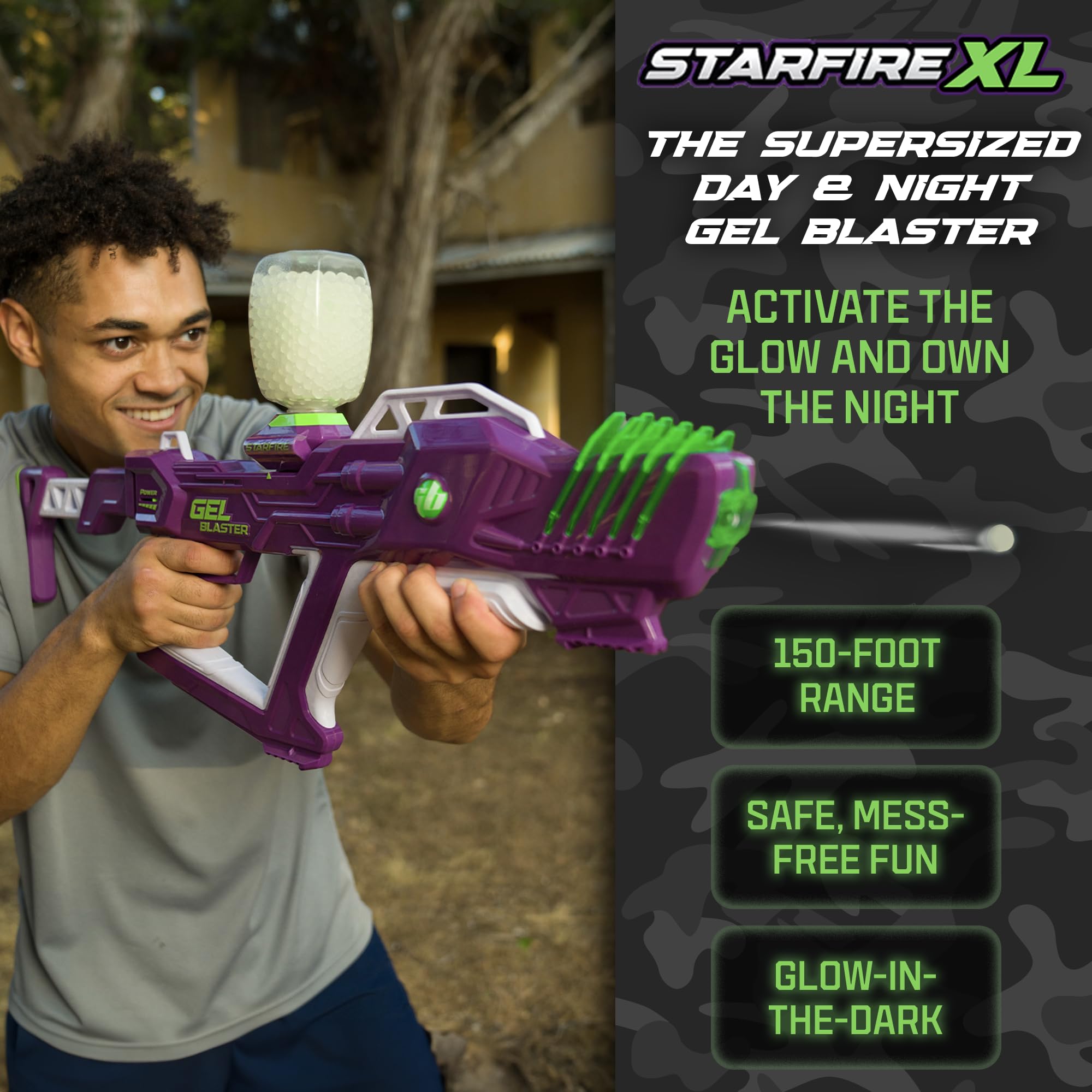 Starfire XL hopper filled with Gellets enables extended outdoor play
