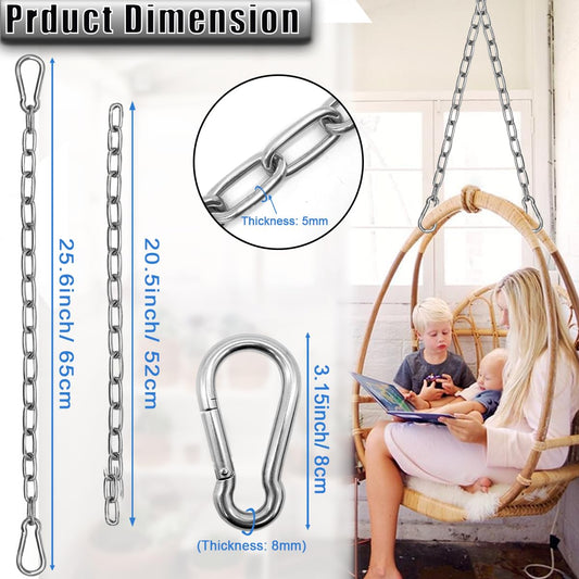 Gelury heavy-duty suspension chains with stainless steel links for lasting outdoor use.