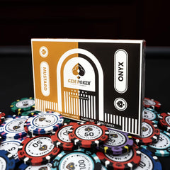 GEM POKER casino-standard size cards improve visibility and dealing.