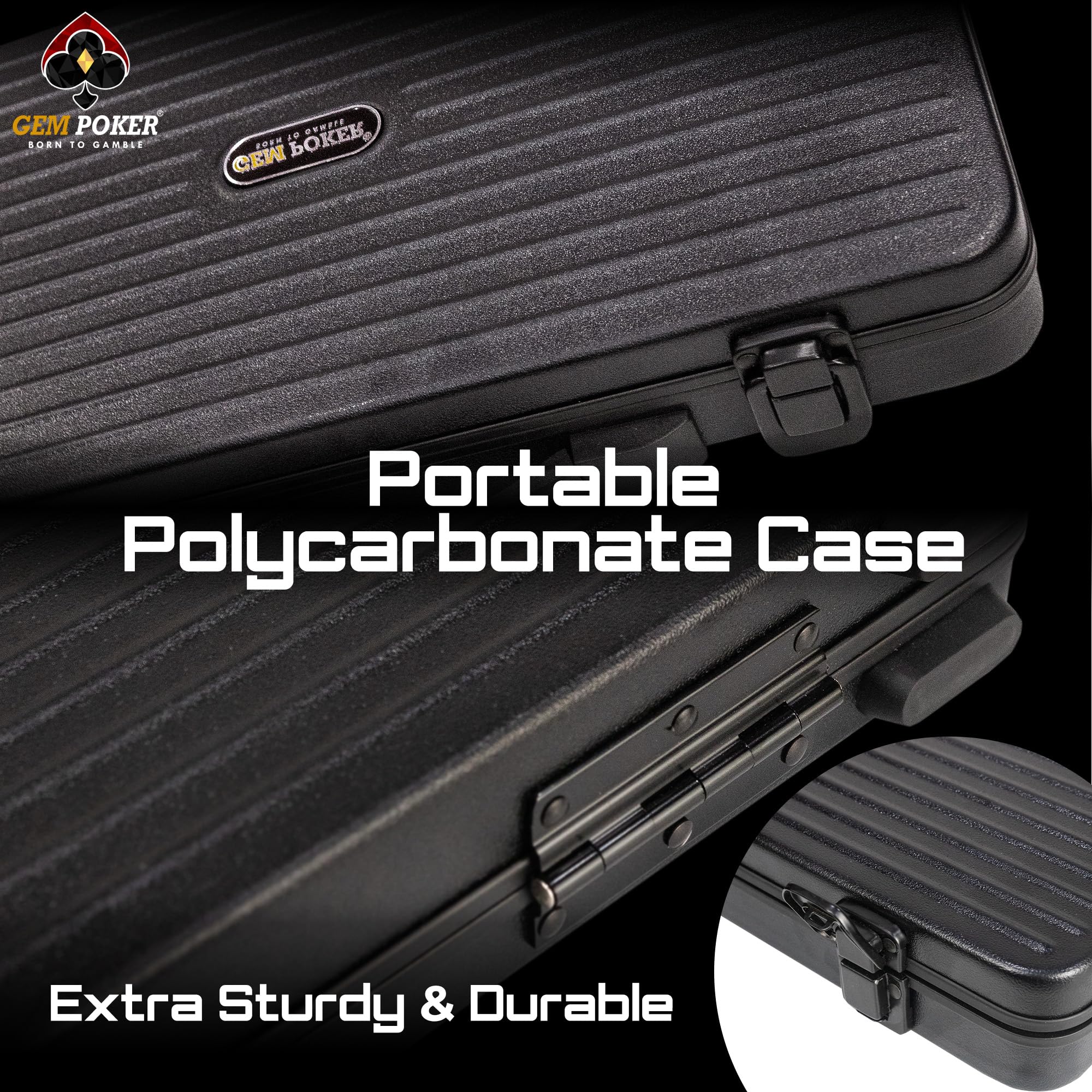 GEM POKER Luna iron-core chips provide solid grip.