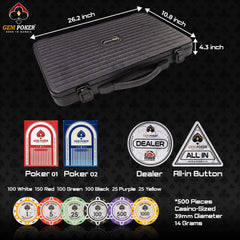 GEM POKER Luna two decks of PVC cards included for quick deals.