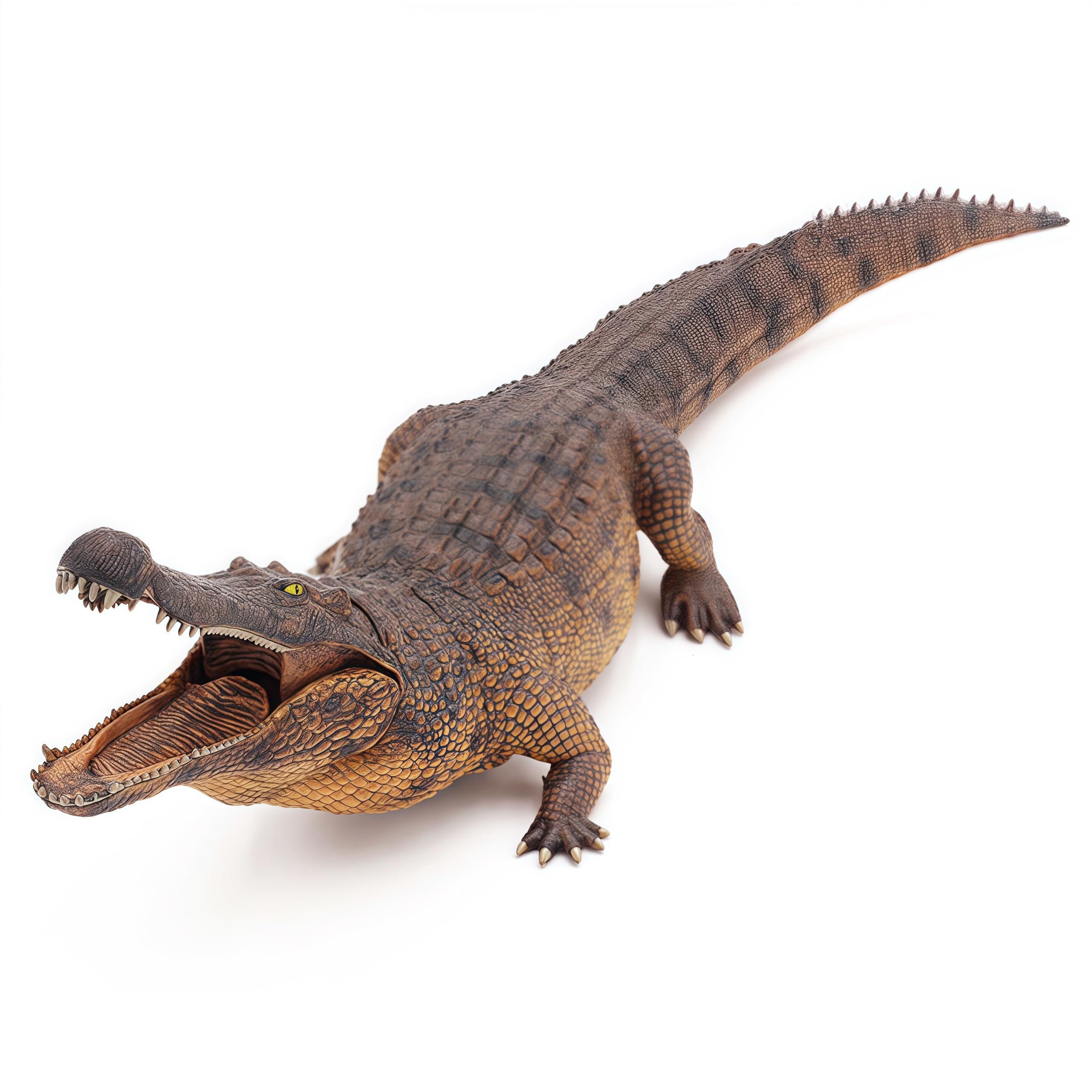 Gemini&Genius 15-inch crocodile on desk as striking display piece.