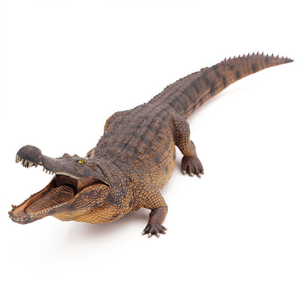 Gemini&Genius 15-inch crocodile on desk as striking display piece.