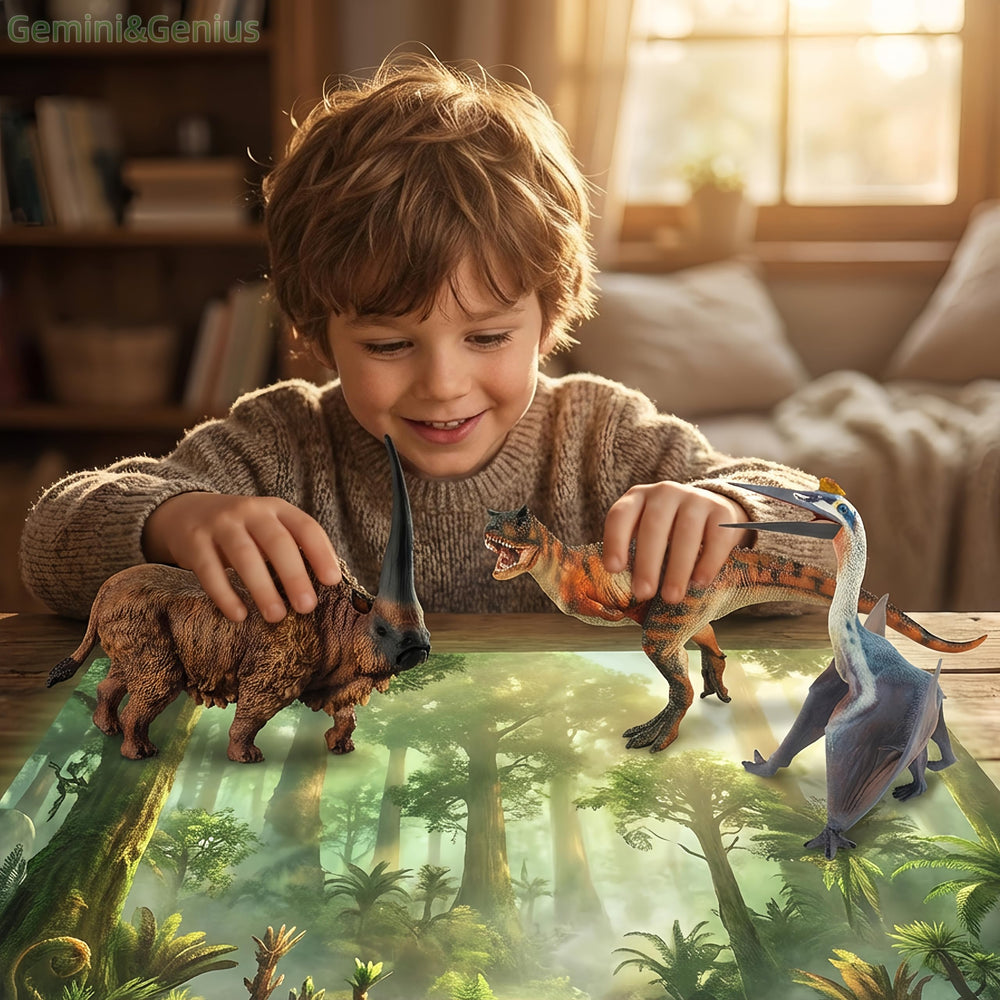 Gemini&Genius Large dinosaur toy standing upright for display and interactive storytelling.