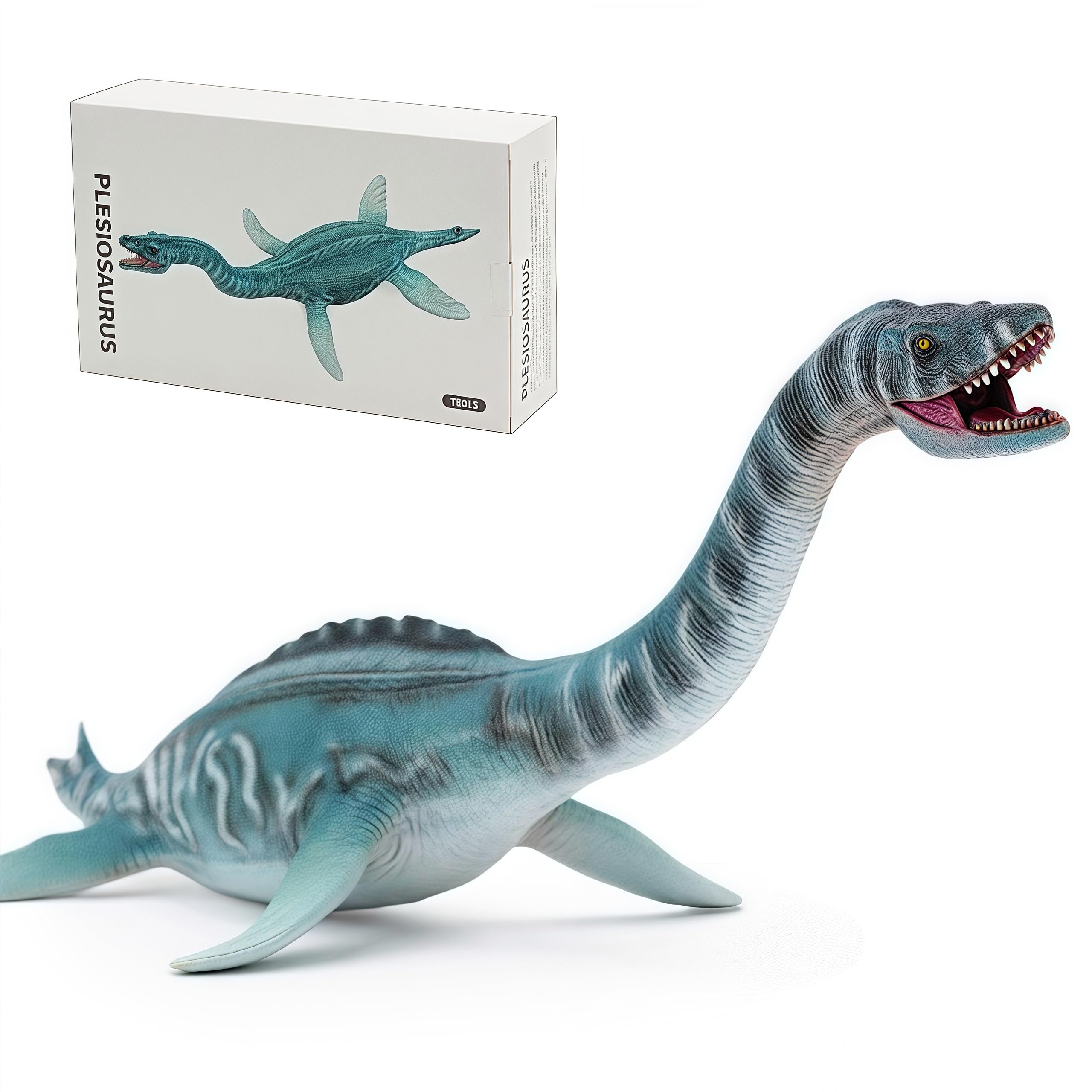 Gemini&Genius Plesiosaurus action figure with moveable jaw for imaginative play.