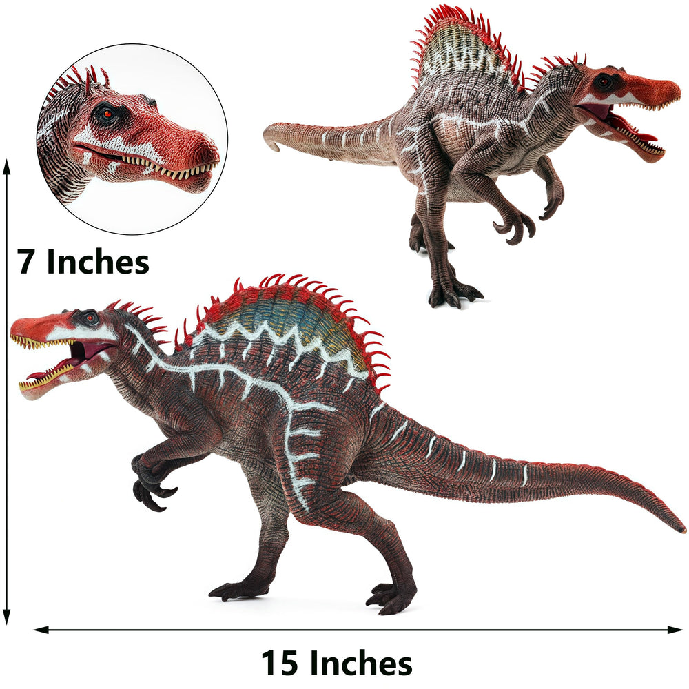 Gemini&Genius Spinosaurus durable plastic construction stands up to kids' adventures.
