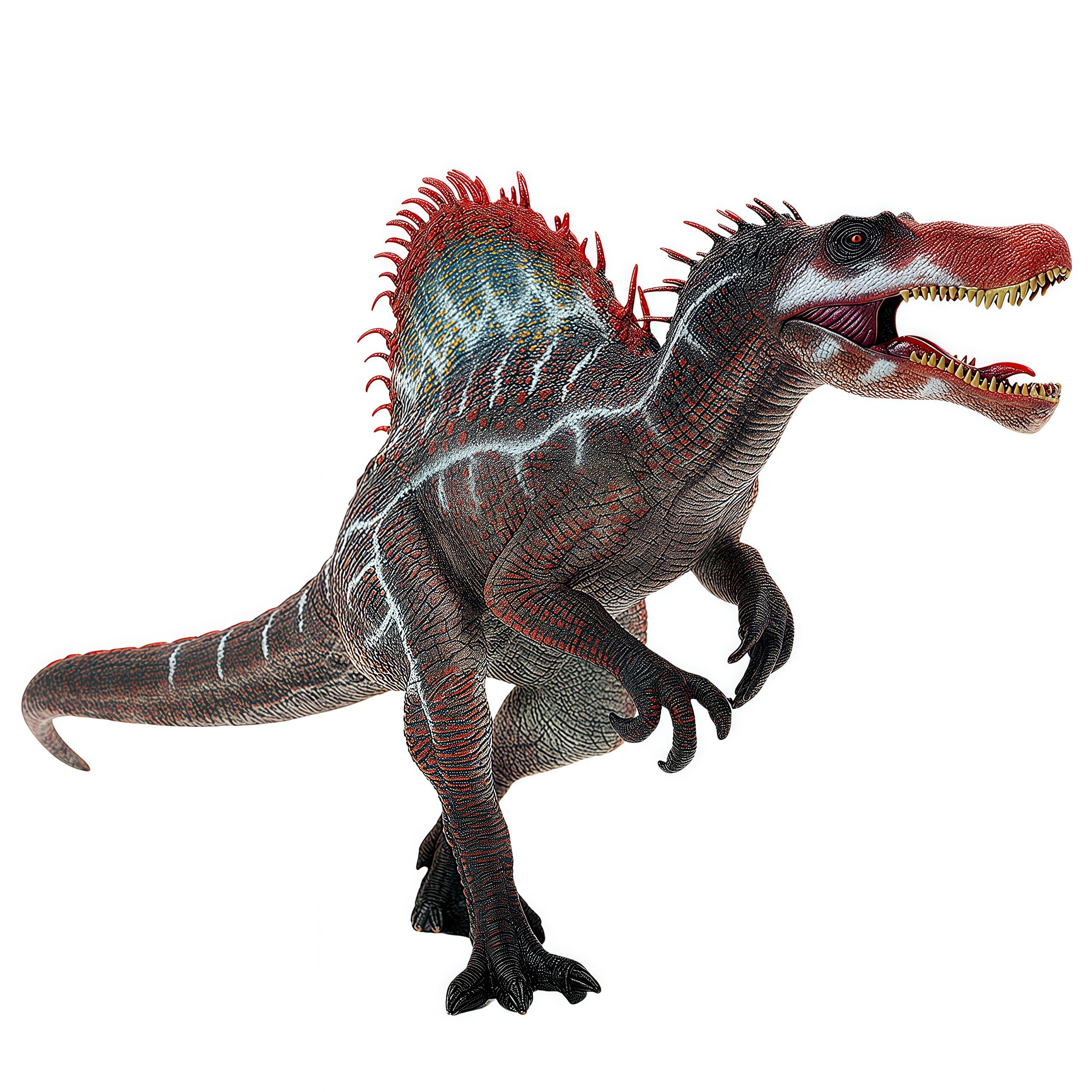 Gemini&Genius Spinosaurus action figure with moveable jaw for interactive play and display.