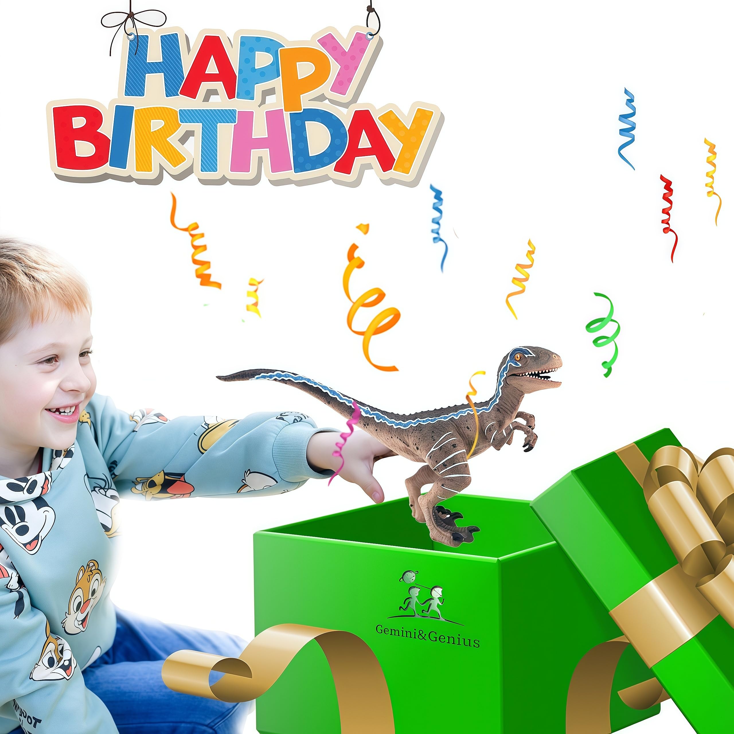 Gemini&Genius Velociraptor crafted from eco-friendly ABS for safe, lasting fun.