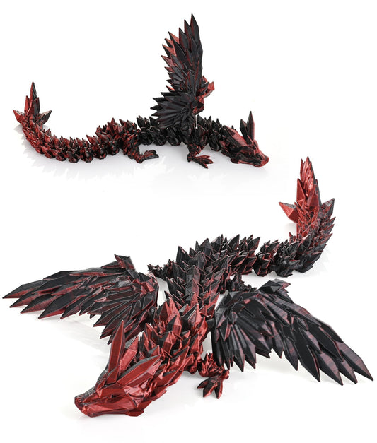 GemmiCho dragon with wings shows detailed scales for desk decor.