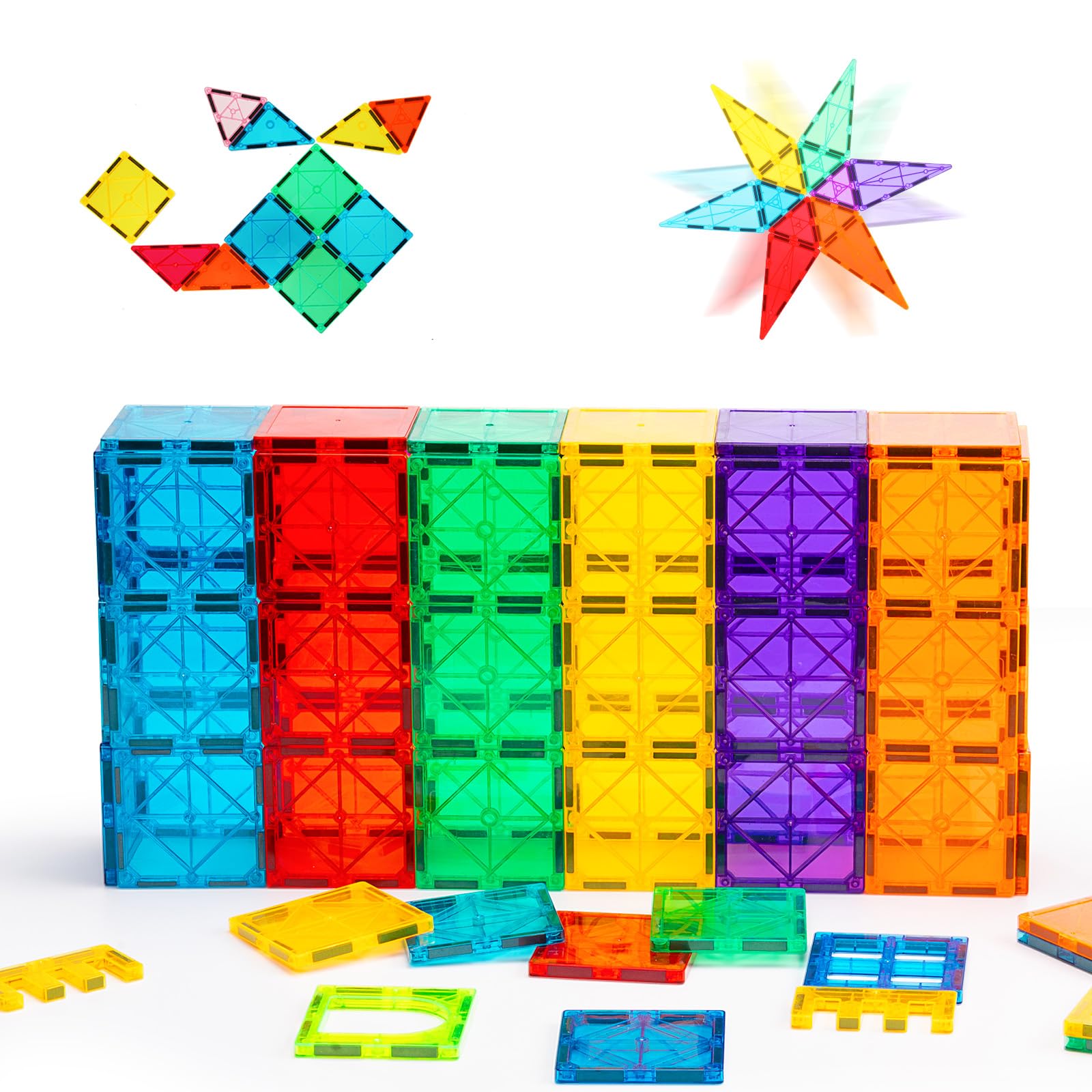 Gemmicc magnetic tiles larger magnets enable taller, more impressive builds