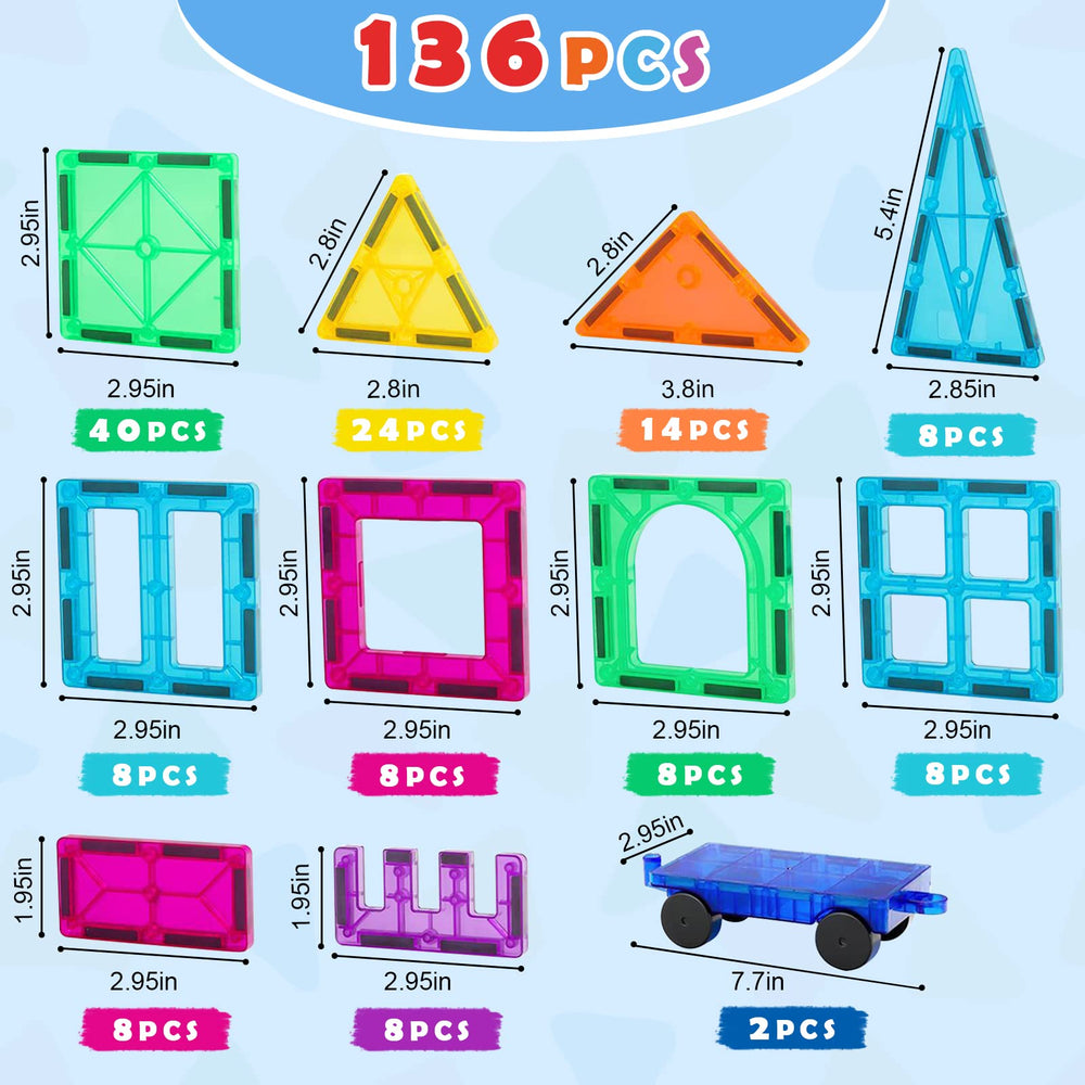 Gemmicc magnetic tiles with two cars included promotes cooperative play