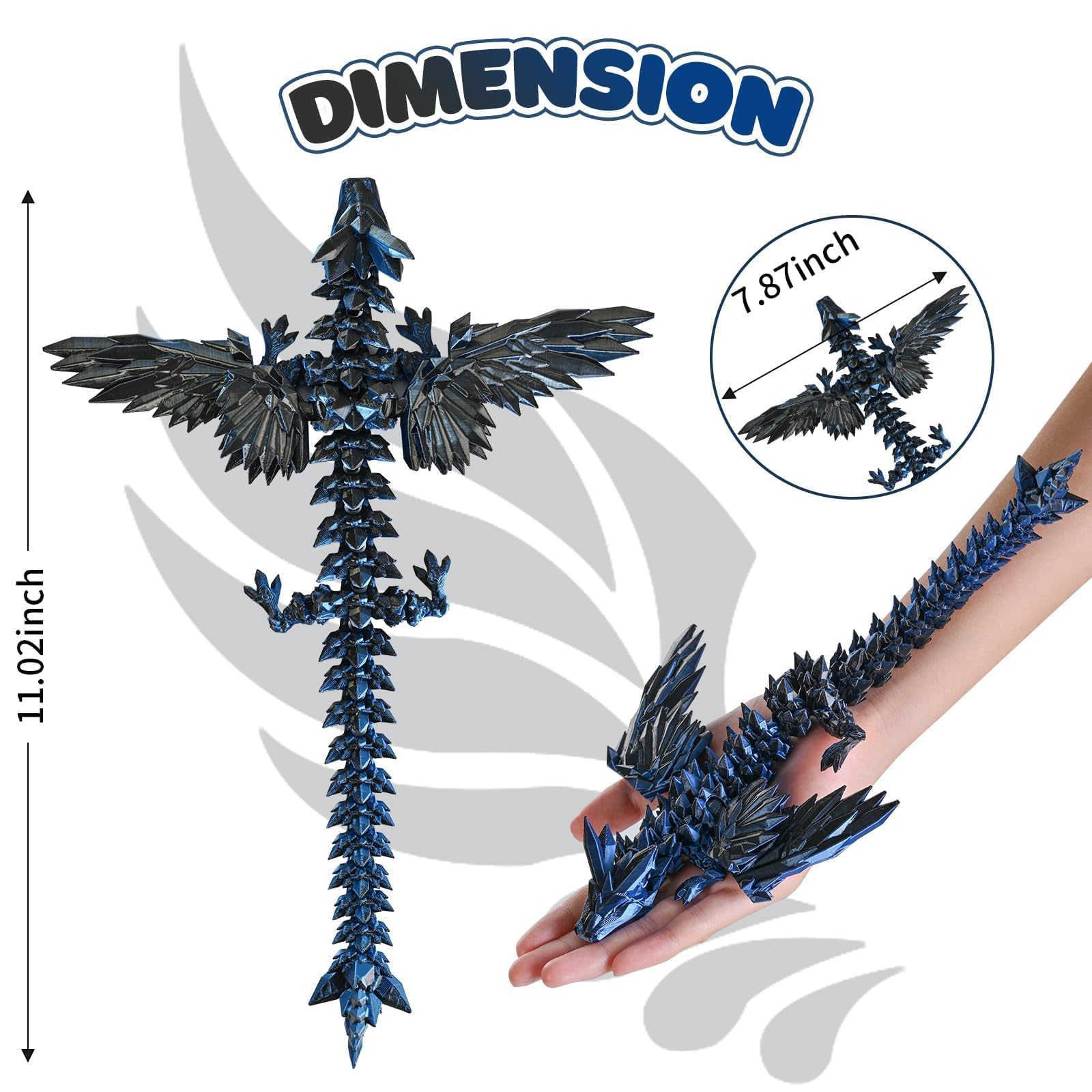 Gemmicho 11-inch dragon ornament highlighting lifelike textures for shelf decor