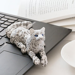 GemmiCho handcrafted office snow leopard serves as a tasteful collector's piece.