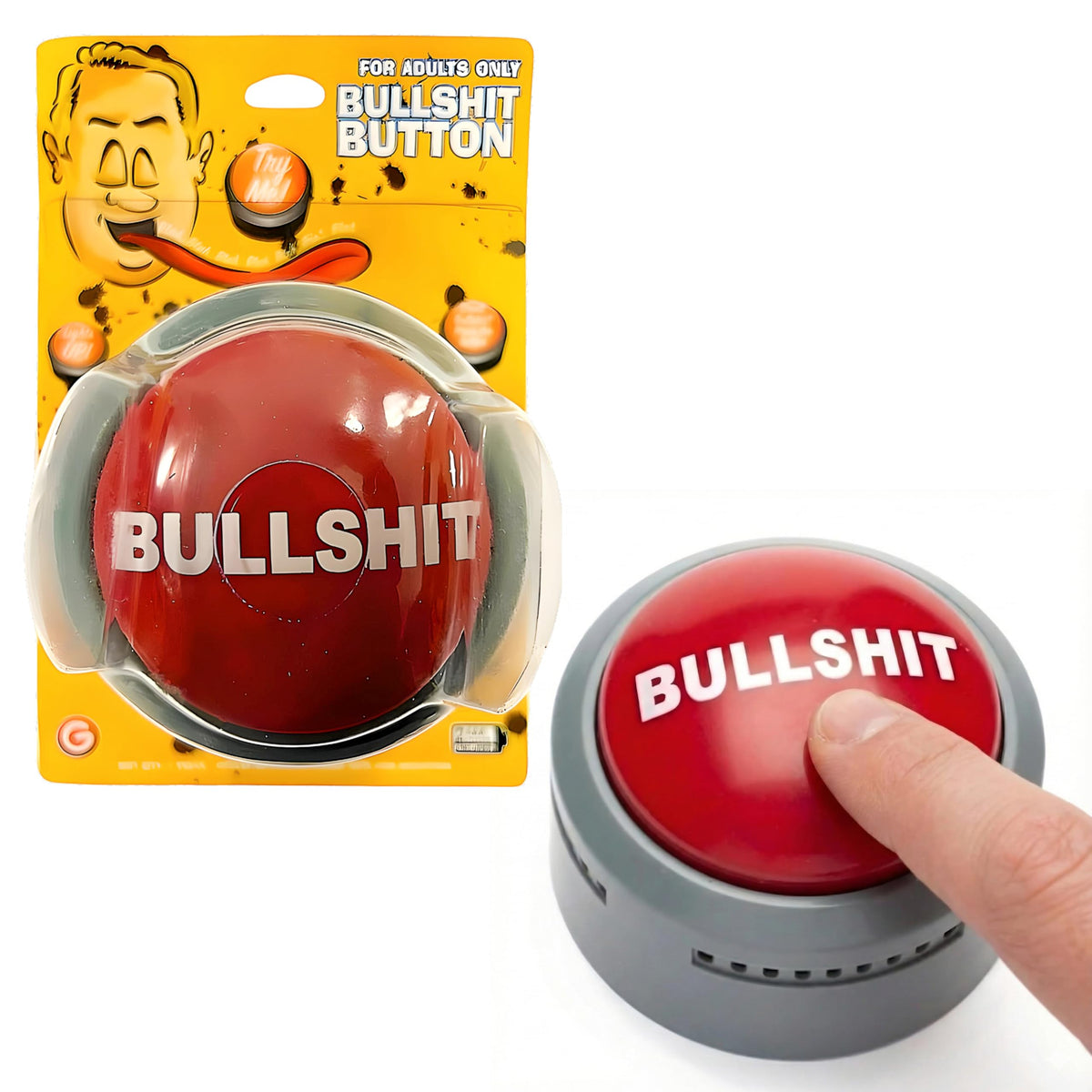 Gemmy Bullshit Button red button with loud effects for instant clarity in conversations.