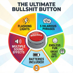 Gemmy Bullshit Button with siren and lights for playful office pranks.