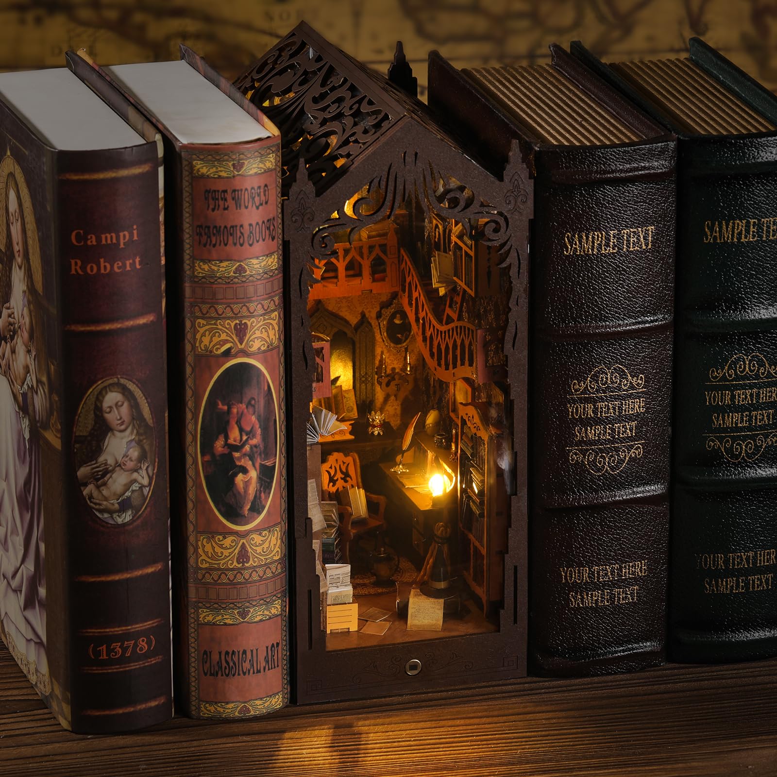 GEMOWN Bookshelf decor miniature ready for display and gifting.