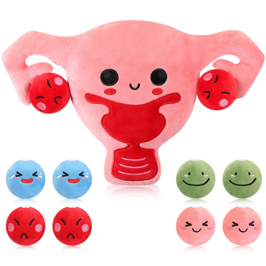 Gemscream 9.8-inch uterus plush for bedside displays and patient conversations.
