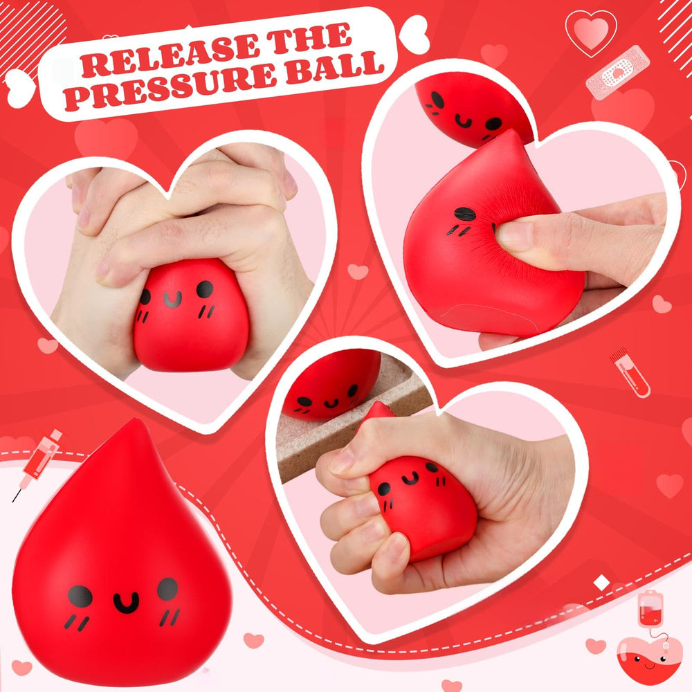 Gemscream blood drop ball promotes mindful relaxation for healthcare teams at work.