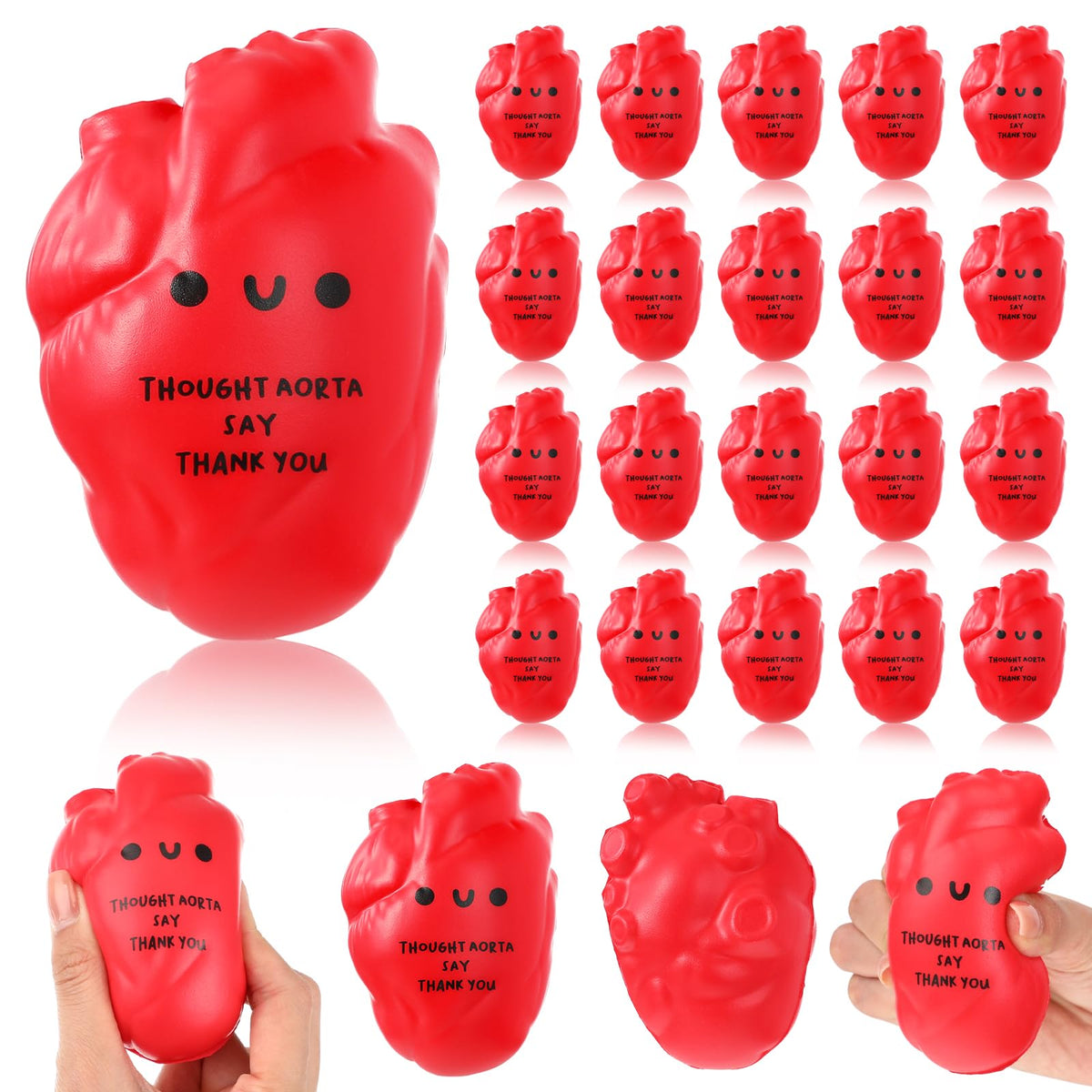 Gemscream heart stress ball pack, 20 pieces, close-up for quick tension relief at work