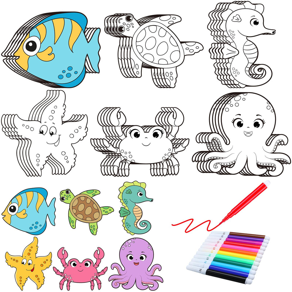 Gemscream Ocean Animals Magnets contents set for classroom crafts and party activities.