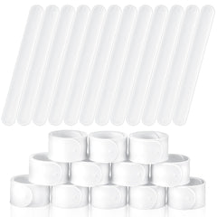 Gemscream white silicone slap bracelet pack, ideal for DIY crafts and party favors