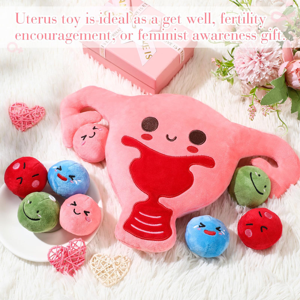 Gemscream uterus plush as a clinical education tool for patient-friendly learning.