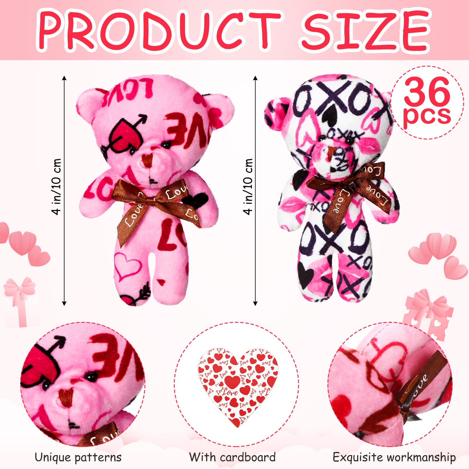 Gemscream Valentine bear with hanging chain ready for display on bag or keychain