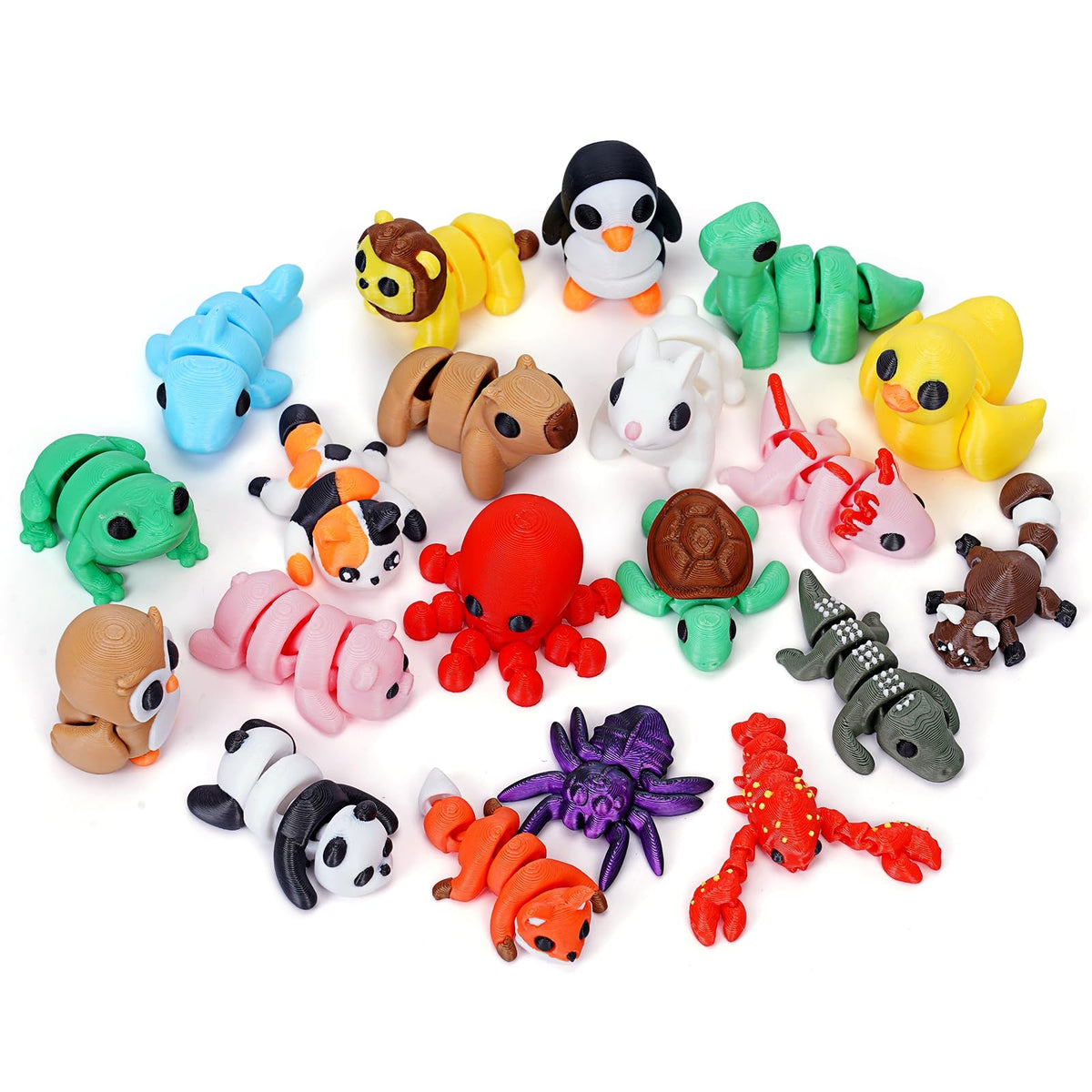 Gencokok mini animals set front view for desk decor and tactile play