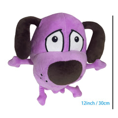 Generic 12 inch plush dog patch-face highlighting friendly expression