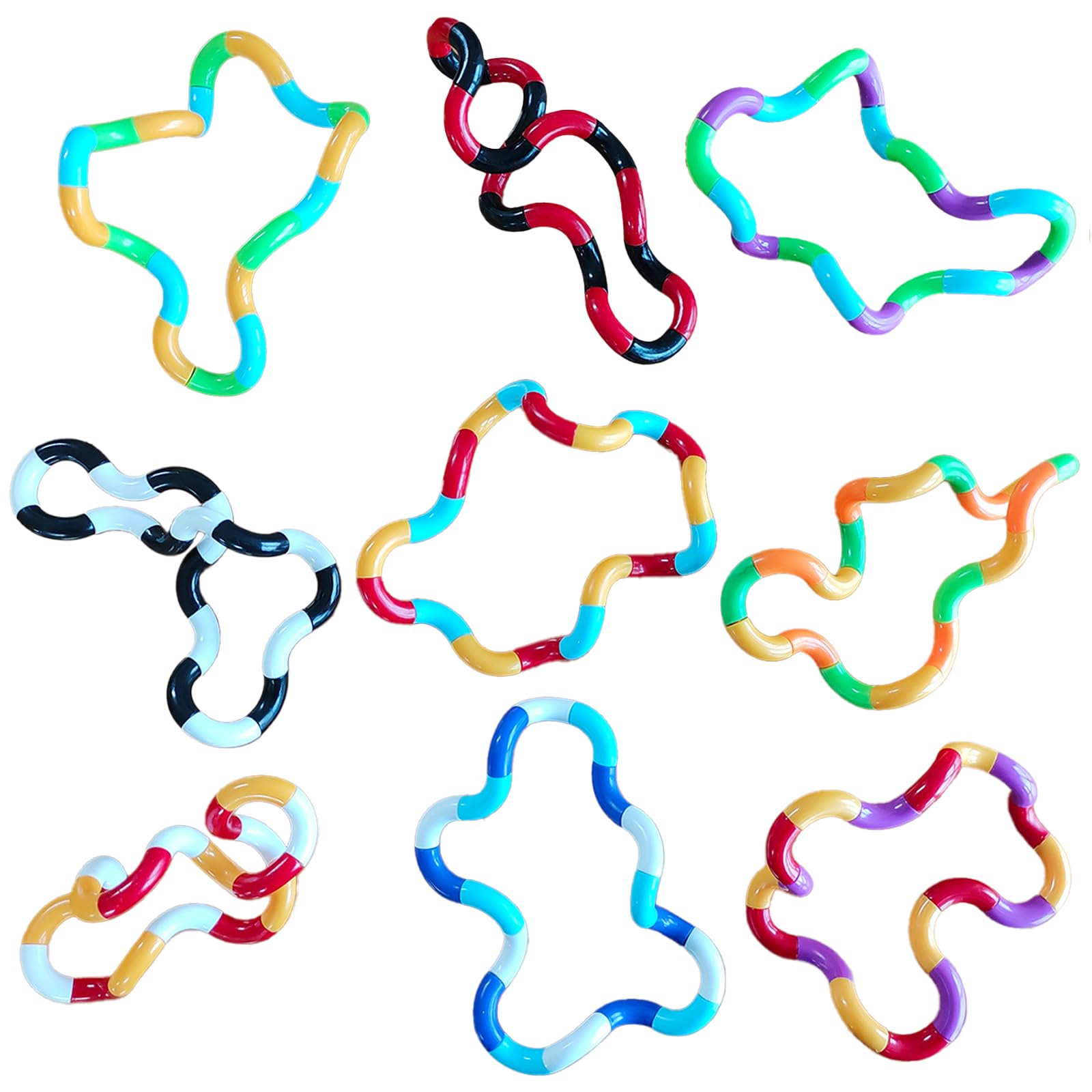 Generic 9-piece fidget toy set in vibrant colors for focus and stress relief.