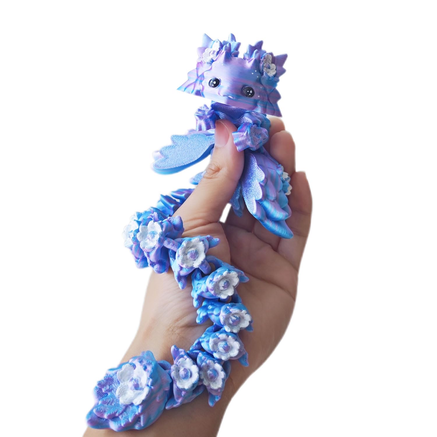 Generic Axolotl Dragon Kosha 12-inch winged figure for desk decor and tactile play.