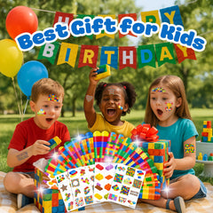 Generic Building Block Party Favors blue slap bracelet adds colorful flair to events.