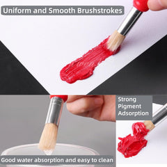 Generic ergonomic round-handle brush promotes proper grip and control.