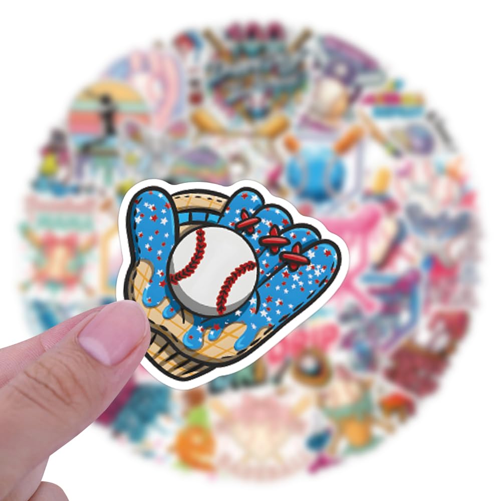 Generic Ice Cream Drip Baseball stickers on luggage help easy identification