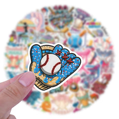 Generic Ice Cream Drip Baseball stickers on luggage help easy identification