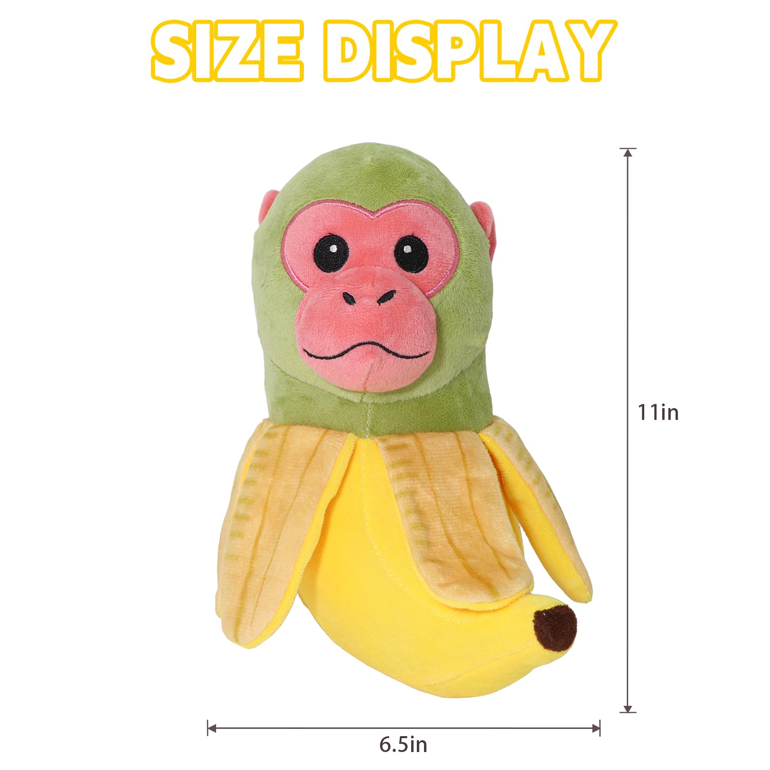 Generic Italian Brainrot Plush full-body shot highlighting 11-inch size for travel.