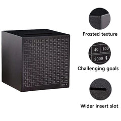 Generic Metal Money Savings Box closeup stainless shows durable construction and frosted surface.