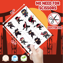 Generic Ninja party favors display idea front view promotes sharing and rewards.