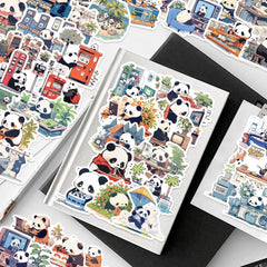 Generic Panda graffiti stickers on a bottle brighten daily items with fun detail.