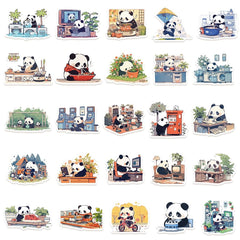 Generic Panda graffiti stickers appeal to teens with bold, trendy patterns.