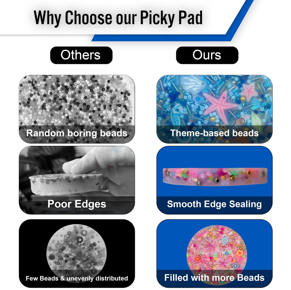 Generic Picky Pad closeup beads highlighting large and small beads for sensory play