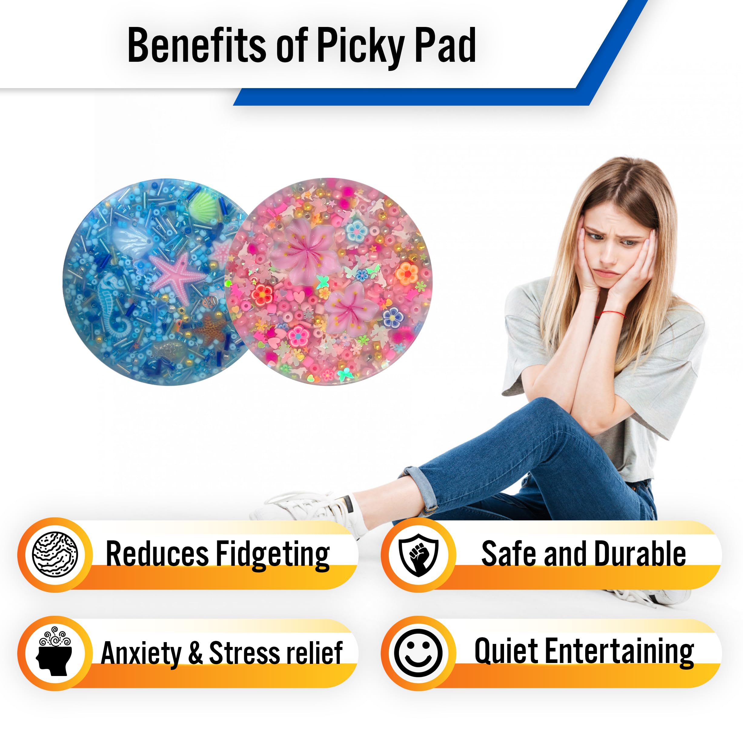 Generic Picky Pad in use helps channel restlessness discreetly