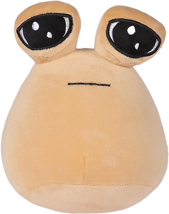 Generic Pou plush doll with expressive face for imaginative play and companionship.