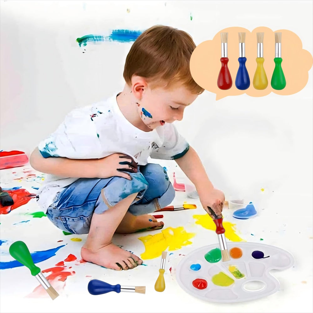 Generic preschool art brushes set for paints, glue, and crafts.