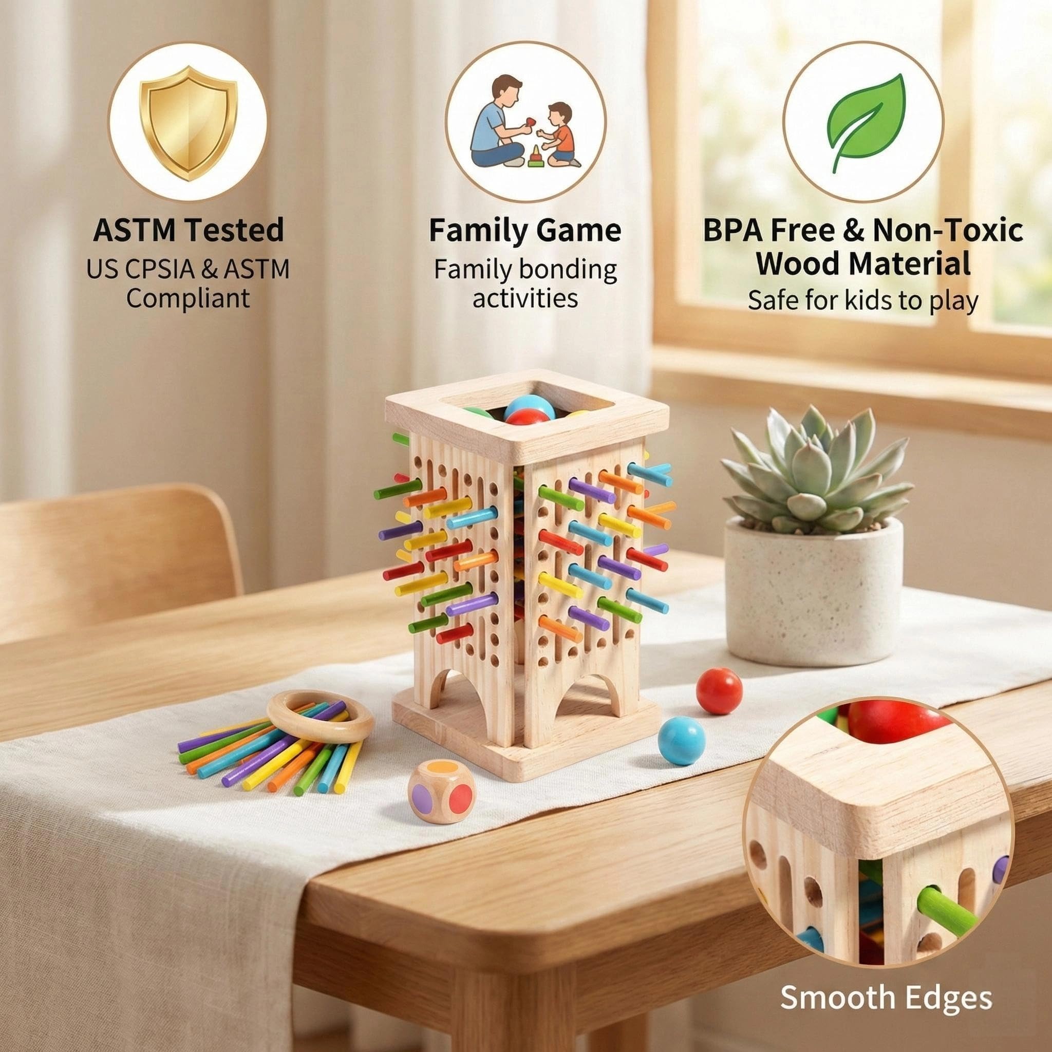 Generic Ring Balance Challenge demonstrates balance while stacking sticks.