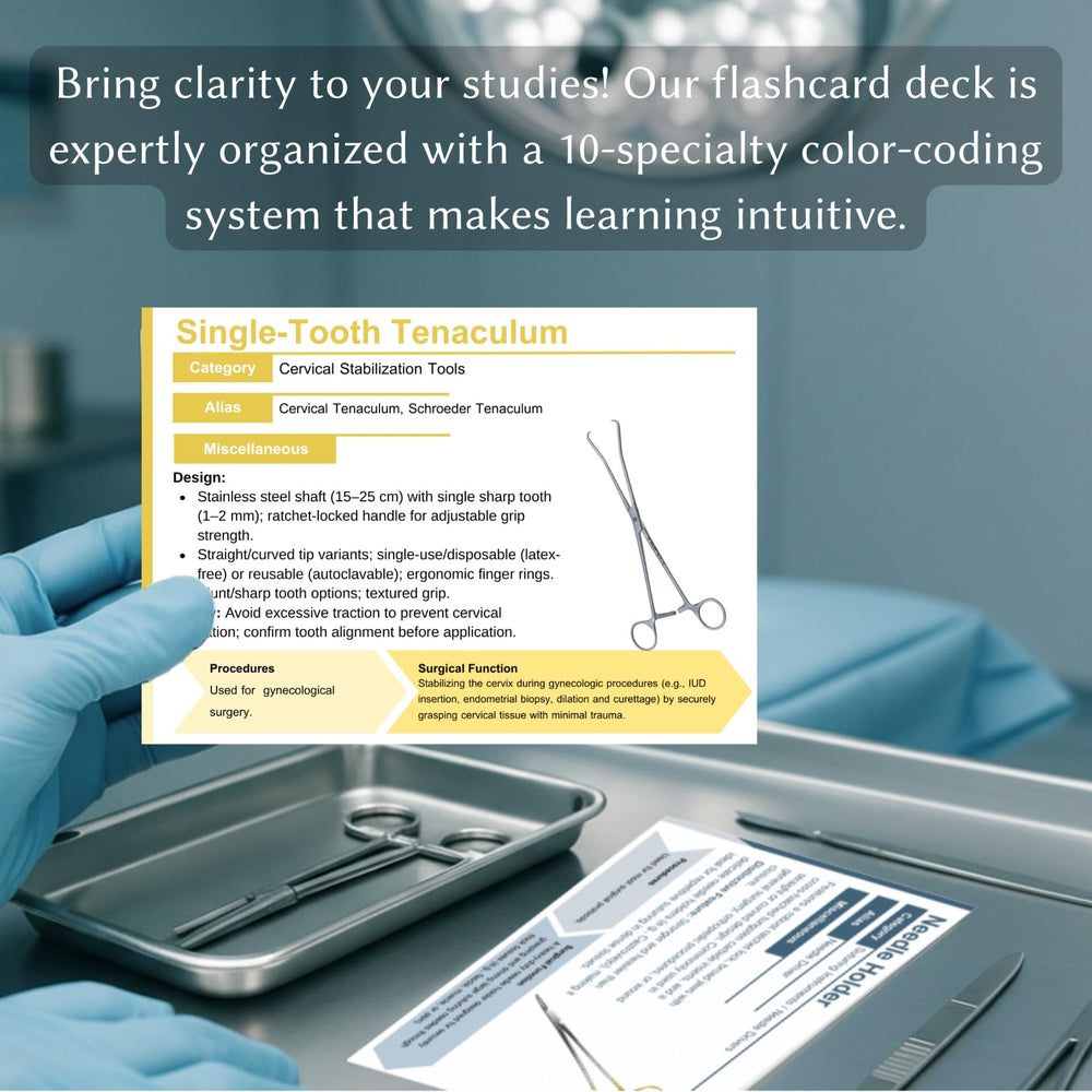 Generic Surgical Instruments Flashcards in a durable coated deck for daily use